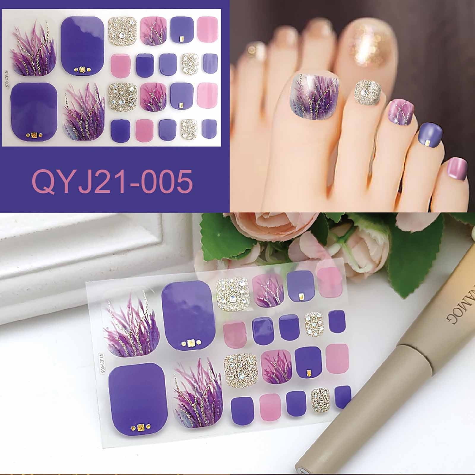 Kehuo Toe Nail Stickers Toe Nail Stickers Bronzing Imitation Diamond