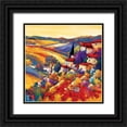 thumbnail image 1 of Keiflin, Roger 26x26 Black Ornate Wood Framed with Double Matting Museum Art Print Titled - Couchant dans les collines, 1 of 4