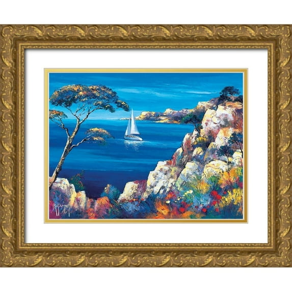 Keiflin, Roger 32x25 Gold Ornate Wood Framed with Double Matting Museum Art Print Titled - Le depart