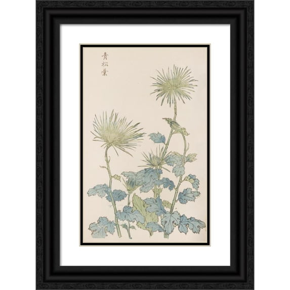 Keika Hasegawa 13x18 Black Ornate Wood Framed Double Matted Museum Art Print Titled - Keika Hyakugiku, Pl.18 (1893)