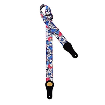 Keiki Designer Series Nylon Adjustable Guitar/Bass Strap with Leather Ends