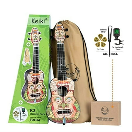 Keiki? K2 Series Soprano Ukulele Pack - Includes: Tuner, Picks, Strap & Tote Bag