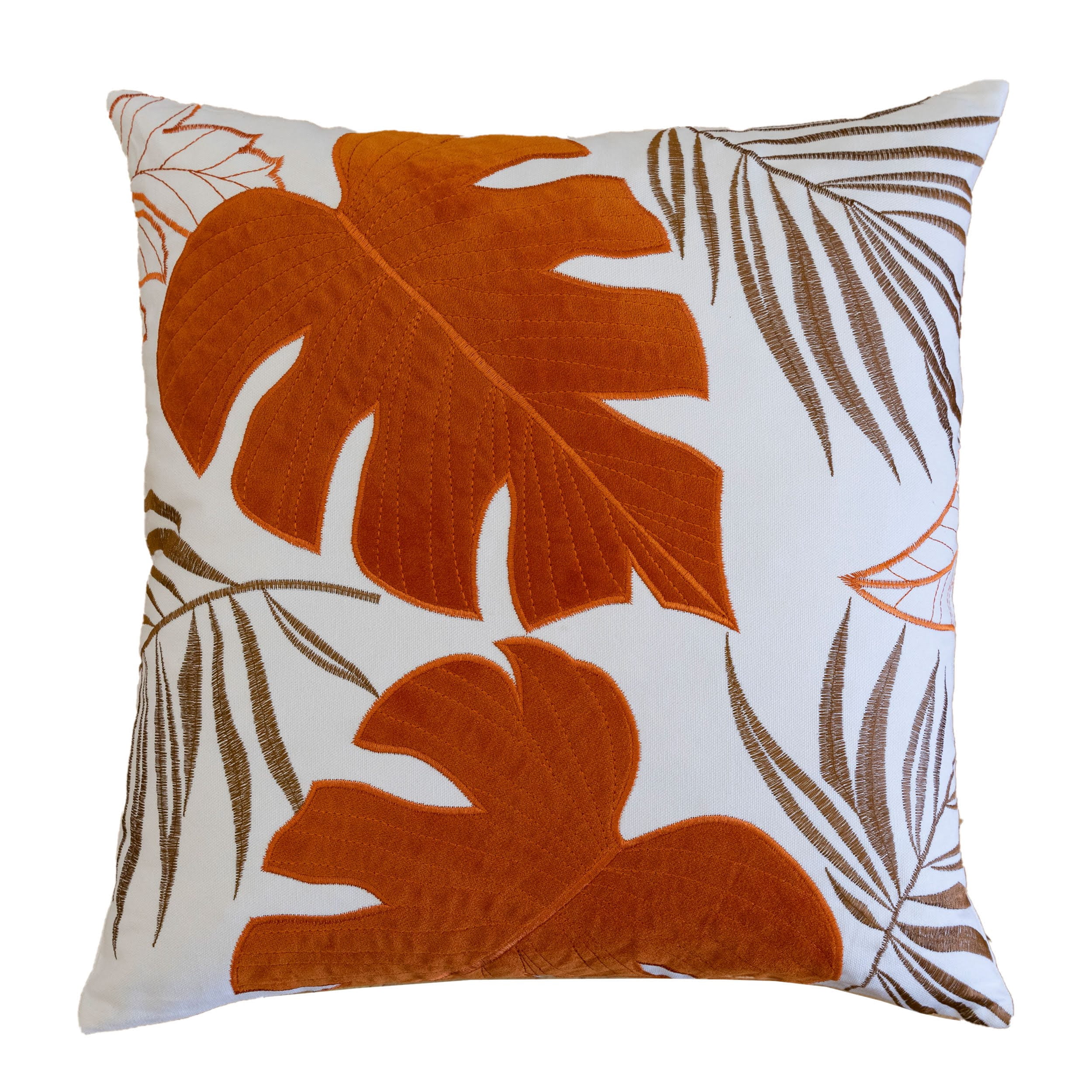 Keilani Orange Graphic Polyester 20 in. x 20 in. Throw Pillow