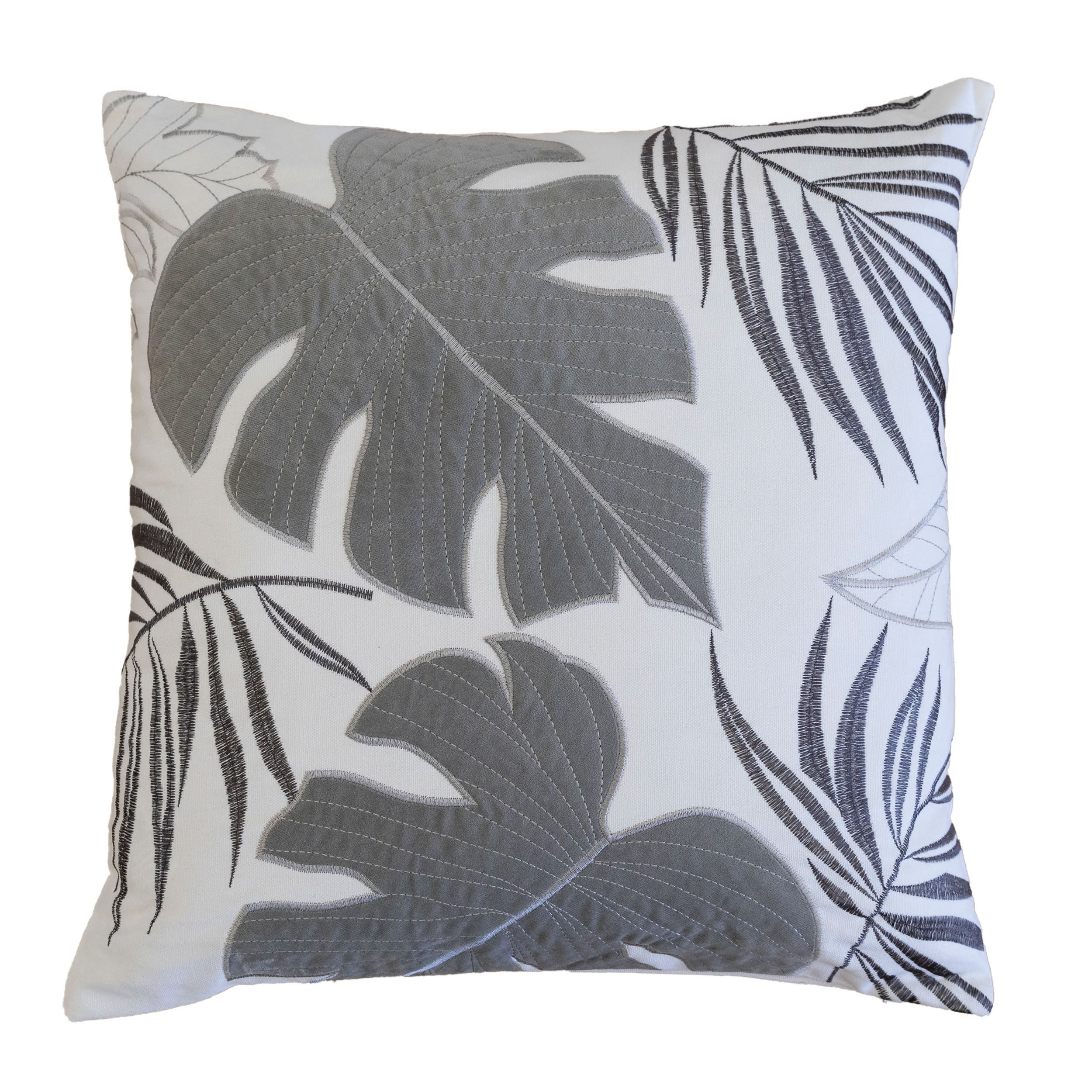 Keilani Silver Graphic Polyester 20 in. x 20 in. Throw Pillow