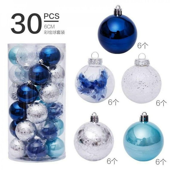 Keimprove 30Pcs Christmas Tree Ornaments Balls Xmas Hanging Pendants Decorations Seasonal Assorted Color Party New Year 2021 Gift Noel