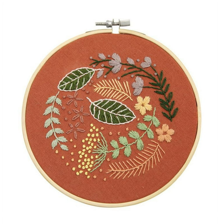 Keimprove Embroidery Kits with Flower Patterns Beginner Cross Stitch Kits  Handmade Embroidered DIY Material Package European-style Simple Plant  Flower Embroidery for Adults 