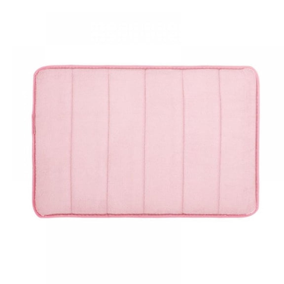 Keimprove Memory Foam Bath Mat Non Slip Absorbent Bathroom Rugs Rubber Back Runner Mat Super Cozy Coral Velvet Bathroom Rug Carpet Easier To Dry For Bathroom Kitchen Floor 15.75"*23.6" Pink