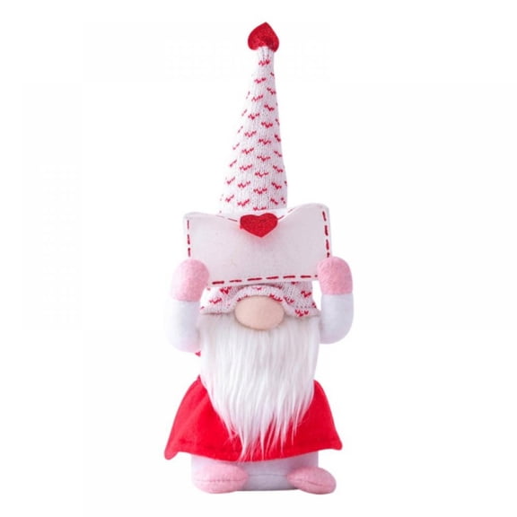 Keimprove Valentines Day Gnomes Plush Mr and Mrs Gnomes Envelope Love Faceless Doll Decoration Handmade Scandinavian Tomte Elf Figurine Valentine's Day Table Ornament Couples Decor Gift (Small)