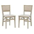 Keira Pad Back Wood Set of Two Folding Chairs in Graywash