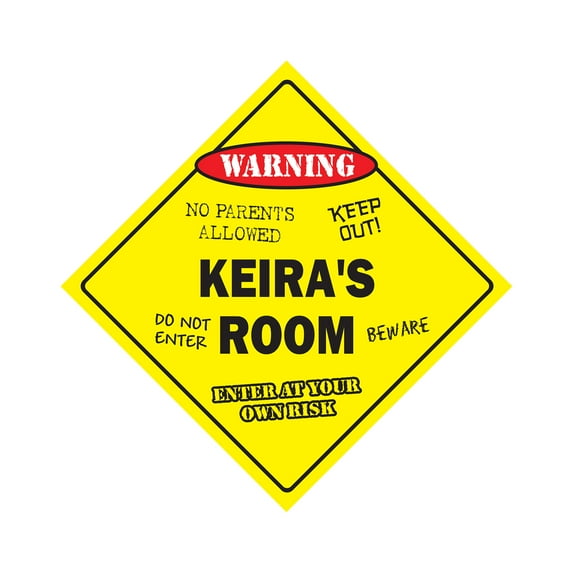 Keira's Room Sign Crossing Zone Xing | Indoor/Outdoor | 14" Tall kids bedroom decor door children's name boy girl