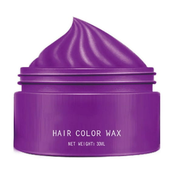 KeirienCC Temporary Hair Color Wax, Women Men Colored Hair Styling Mud, Washable Style Dye for Girl Boy Teens, DIY Instant Hair Coloring Gel Cream for Halloween Day - Purple