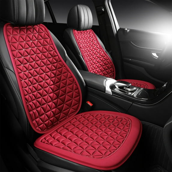 KeirineCC 1 PCS Front Car Seat Covers Leather Water Proof Seat Protector Universal fit for Most Cars SUVs and Trucks Black,Leather Car Seat Covers,25.1x18.9x18.1 Inches,Red