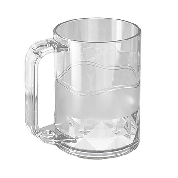 KeirineCC 1PCS Bathroom Tumbler Cup,Toothbrush Cup with Handle,Couple Toothbrush Cup & Toothpaste Holder,Unbreakable Bathroom Wash Cup Large Capacity,Home Hotel for Bathroom,Clear