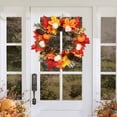thumbnail image 1 of KeirineCC 1PCS Fall Wreaths for Front Door,11inchs Autumn Wreath with Hangers Pumpkin Maple Autumn Harvest Wreath Fall Decorations for Home Ideal Thanksgiving Decorations Wall Window Party Decor, 1 of 6