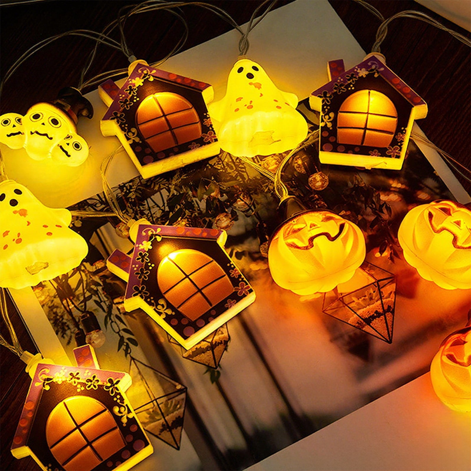 DealBeta Bohemia Style String Lights - 30 Warm White LED Jewel Fairy Lights, Battery Powered, 8 Modes With Remote & Timer, 10ft Indoor/Outdoor Decoration