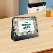 KeirineCC 2025 Desk Calendar, Jan. 2025 – Jun. 2026, Mini Standing Flip Calendar 2025, 18 Months Desktop Calendar,Thick Paper,Strong Binding,Stand Up Calendar,with Memo Pages Blank Blocks - A