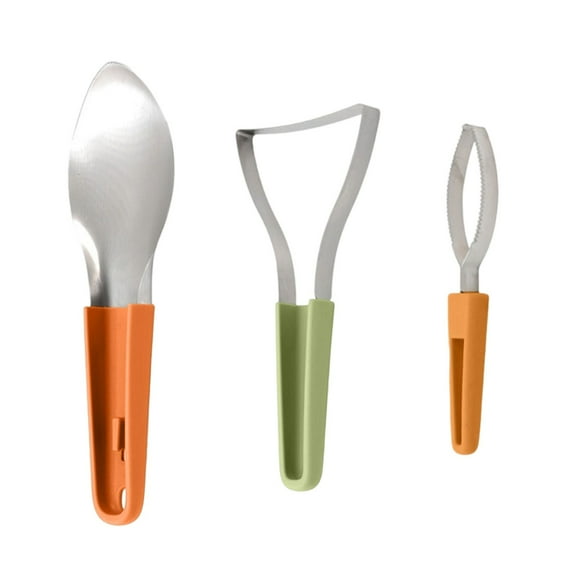 KeirineCC 3-in-1 Nesting Mango Separator Tool Set,1PCS Mango Flesh Remover/Separator/Pitter,Fruit Core-cutter Kitchen Knife Household Pulp Gadgets Separator Fruit Tools,for Kitchen Home,Orange