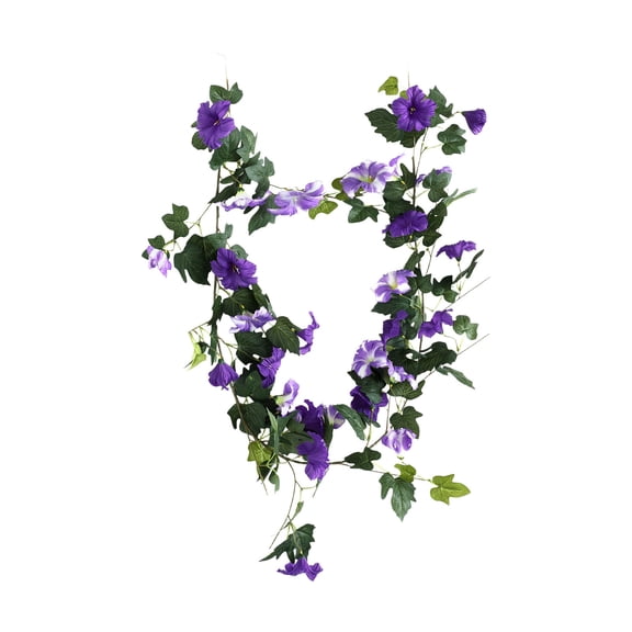 KeirineCC 5.74ft Artificial Trumpet Vines Silk Flower Wall Hanging Artificial Flower Vines For Indoor Decoration,Purple