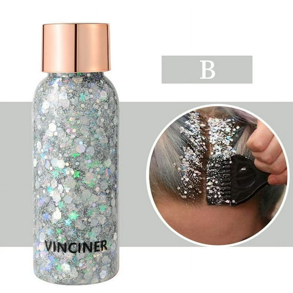 KeirineCC 6 Colors Body Glitter Gel,Face Glitter Body Gel Makeup,Sparkling Holographic Gel Long Lasting Chunky Sequins Glitter for Eye Lip Hair Nails,Festival Rave Accessories Halloween Makeup
