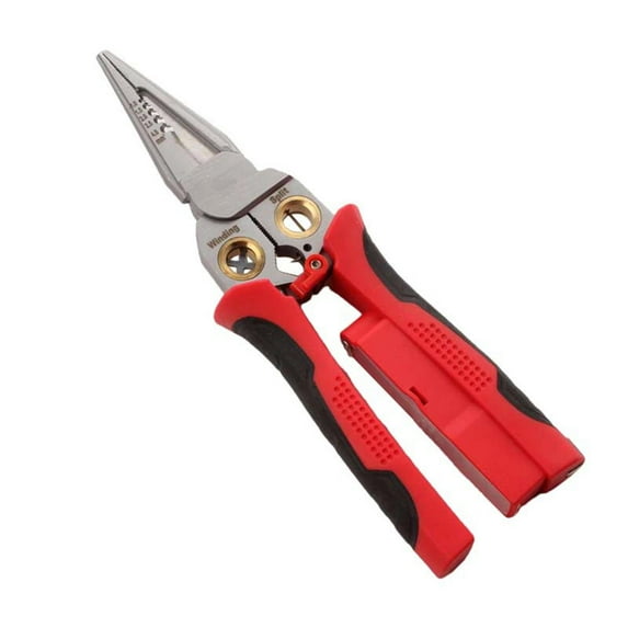 KeirineCC 8 in 1 Wire Stripper with Voltage Tester,Battery Power,Multi-function Electric Wire Stripping Tool for Cutting and Pulling Pliers, Electrician Repair Tool 1 PCS - Red