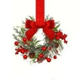 thumbnail image 1 of KeirineCC 9.8" Christmas Wreath Mini Cabinet Wreaths for Kitchen with Ribbon Bows Red Berry Small Window Wreaths,1PCS Mini Christmas Wreath for Window Door Farmhouse Wreath Christmas Party Decoration, 1 of 5