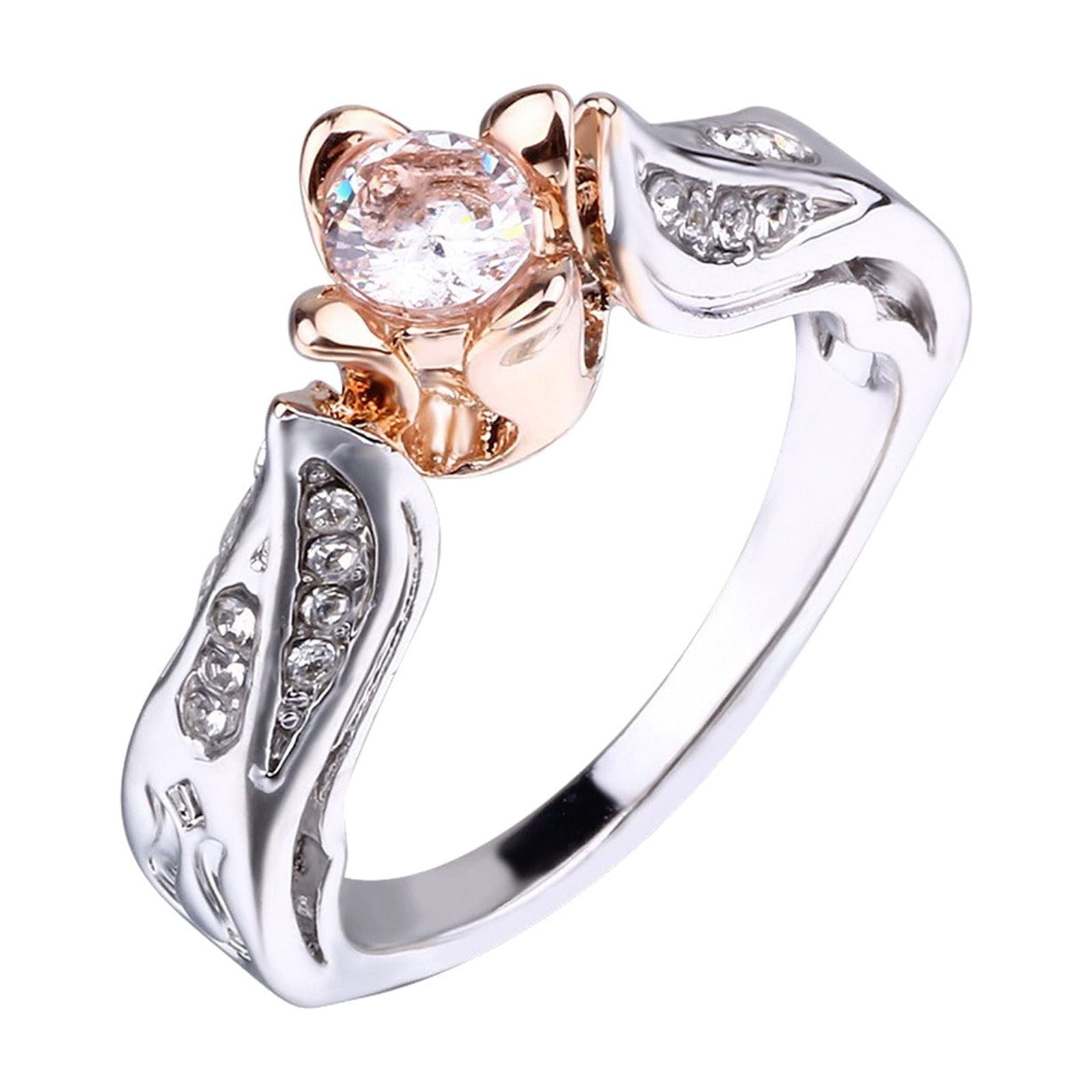 Sterling Silver Personalized Birthstone Heart Ring - Cubic Zirconia Center, Promise/Proposal Ring, Handmade In USA - View #5