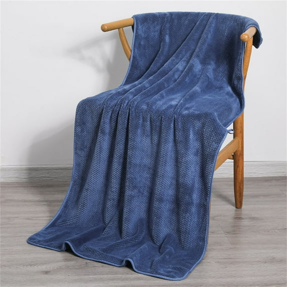 KeirineCC Bath Towel, Waffle Bath Towel Set, Super Soft Highly Absorbent, Sturdy Quick Drying Towels for Bathroom, Gym, SPA, Yoga (29.5" x 13.7", Dark Blue)