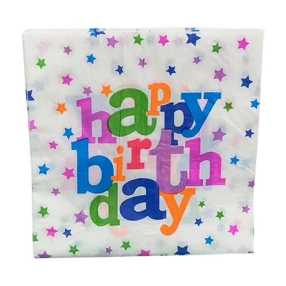 KeirineCC Birthday Party Supplies Disposable Tableware, Plates Napkins Cups Tablecloth, Colorful Birthday Party Decorations for Kids, Kid’s Birthday Party Decorations Serve 10(Napkins)