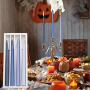 KeirineCC Blue Taper Candles - 4 Pack Unscented 9.8 Inch Dinner Candle Set - Smokeless and Dripless Household Wedding, Spa, and Home Decor Candlesticks Christmas Halloween