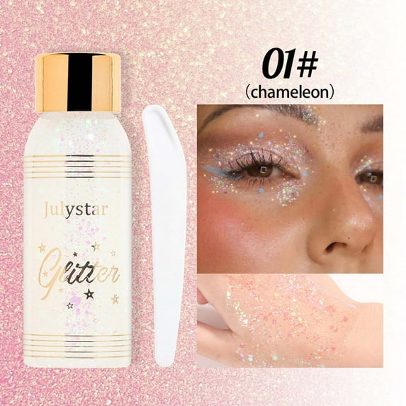 KeirineCC Body Glitter Gel, Face Glitter Gel,Intense Glitter Makeup Face Glitter Gel for Halloween, Easter, Thanksgiving, Christmas, Show, Party Makeup Accessories