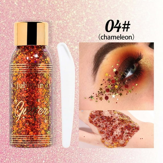 KeirineCC Body Glitter Gel, Face Glitter Gel,Intense Glitter Makeup Face Glitter Gel for Halloween, Easter, Thanksgiving, Christmas, Show, Party Makeup Accessories