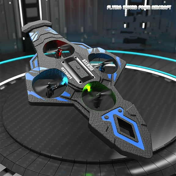 KeirineCC Brushless RC Plane with Camera | 2.4GHZ Remote Control Airplane,6-axis Gyro Drones , RC Helicopter,Flip Jet Fighter for Beginners with LED Navigation Lights and USB line,Blue