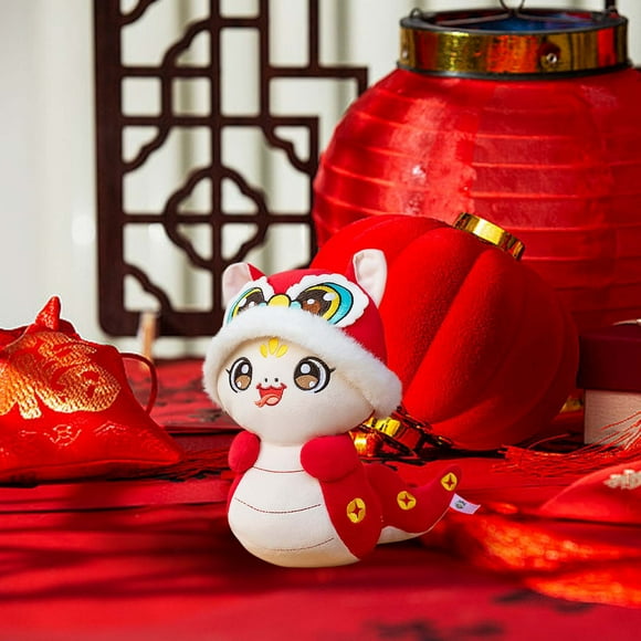 KeirineCC Chinese New Year Plush Snake Doll 2025 Year of The Snake Mascot Snake Stuffed Animal 2025 Mascot Zodiac Plush for Chinese Spring Festival Decoration Lunar New Year Gift - 6.3inch
