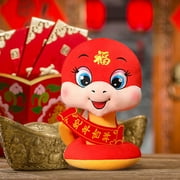 KeirineCC Chinese Plush Snake Doll, Lunar New Year Mascot Snake Toys Ornament, Year of The Snake 2025 Decorations Gifts for Cars, Office Table - 4.7inch