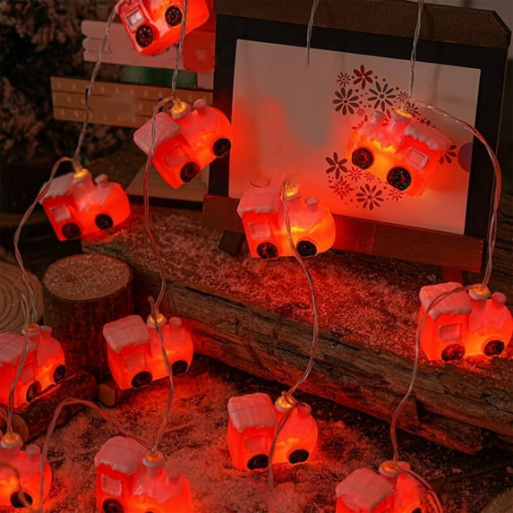 KeirineCC Christmas Car String Lights, 4.9Ft Christmas Decorations String Lights Indoor with 10 Cute Car Head Lights, Hanging Car Fairy Lights for Outdoor Christmas Holiday Party Decor