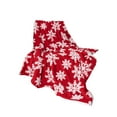 thumbnail image 1 of KeirineCC Christmas Snowflakes Throw Blanket, Christmas Decorations Blankets and Throws, 62.9x51.1inch Cozy Soft Warm Fleece Sherpa Winter Holiday Blanket for Bed Couch Sofa - Red, 1 of 7