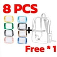 thumbnail image 1 of KeirineCC Clear Pouch,8PCS Full Color Series Clear Pouch+ Give a Big Backpack as a gift,7"x3"x5" TSA Approved Toiletry Bag - Clear Travel Bags for Toiletries and Cosmetics,Study,Stadium Approved, 1 of 9