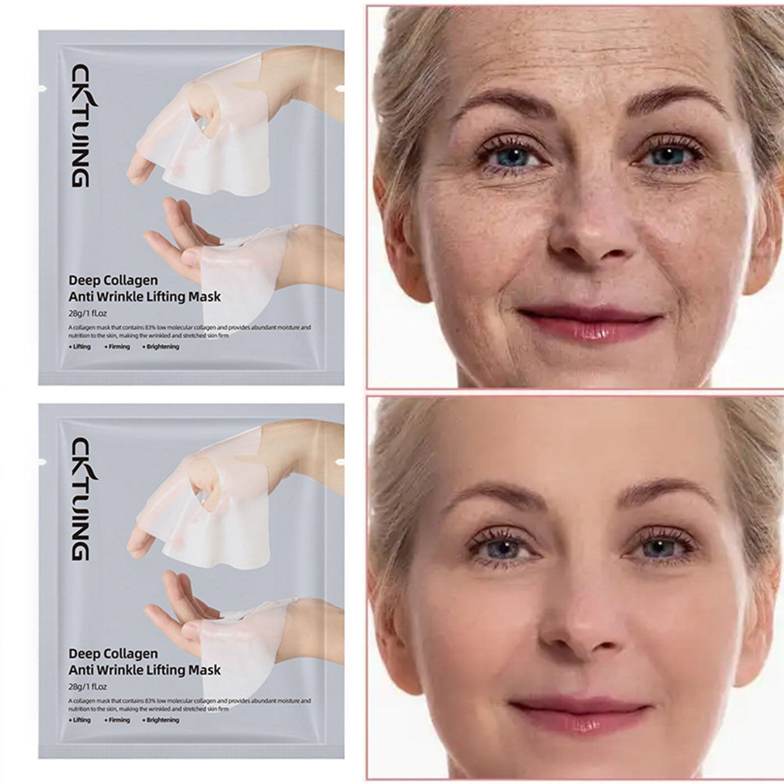 KeirineCC Deep Collagen Overnight Mask, Deep Collagen AntiWrinkle Lifting, Facial Hydrogel