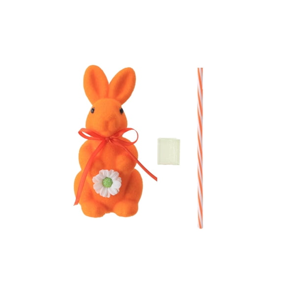 KeirineCC Easter Ne W Product Simulated Flocked Ra Bbit Ornament,Orange