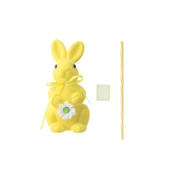 KeirineCC Easter Ne W Product Simulated Flocked Ra Bbit Ornament,Yellow