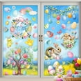 thumbnail image 1 of KeirineCC Easter Window Clings 9 Sheets, Religious Cross Bunny Rabbit Lamb Lily Flower Stickers Decals Decor, Spring Floral Wreath Dove Butterfly Home Kitchen Decoration - B, 1 of 6