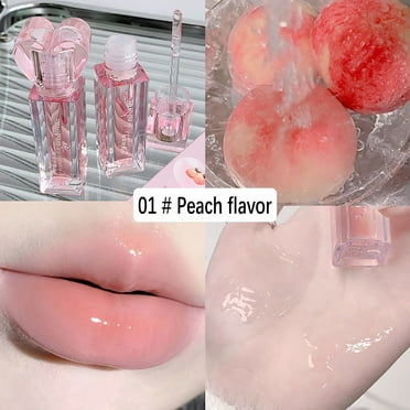 KeirineCC Fruit Lip Oil, Hydrating Lip Glow Oil Plumping Glass Finish Moisturizing Lip Gloss Lip Tint Fruit Extract Lip Oil Tinted for Dry Lip and Lip Care