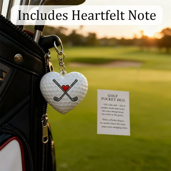 KeirineCC Golf Pocket Hug,1PCS Inspirational Golf Gift with Encouraging Message Card, Small Gift for Golf Lovers, Motivational Golf Ball Marker,Thoughtful Golf Present for Men and Women