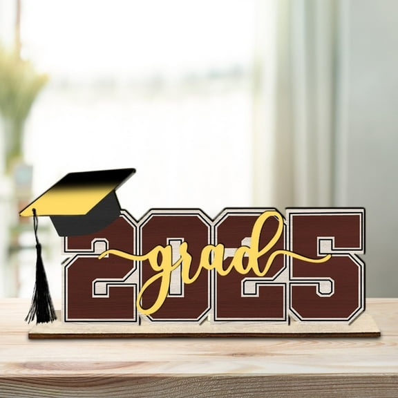 KeirineCC Graduation Decorations Class of 2026 Congrats Grad,12 x 6 In Wooden Class of Table Centerpiece Sign,Wooden Table Centerpieces,Graduation Party Decorations,Brown
