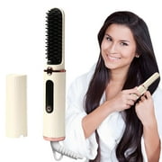 KeirineCC Hair Straightener Brush, Straightening Comb For Hair, Mini Hot Ionic Straightener Comb for Women, Straightener Comb With US Plug In, Hair Straightening Comb for All Hair Types