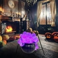 thumbnail image 1 of KeirineCC Halloween Decorations Outdoor,8 Inches Large Witches Cauldron on Tripod with Lights,Black Plastic Bowl Decor with Flames Carving,Candy Bucket Decoration for Garden Party,Remote - Purple, 1 of 7