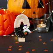 KeirineCC Halloween Number Candle, Halloween Birthday Ghost Candle Topper for Gothic Birthday Decoration Horror Themed Halloween Party (Number 0)