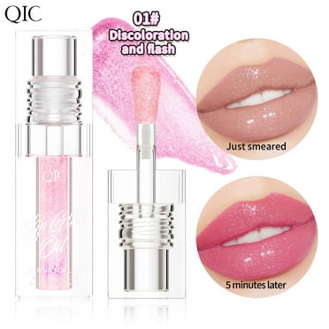 KeirineCC Magic Color Changing Moisturizing Lip Glow Oil Plumping Glimmer Glow Lipstick, Hydrating Lip Gloss Lip Balm Transparent Lip Care, Long Lasting Moisturizing Non-sticky Fresh Texture Lip Oil