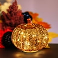 thumbnail image 1 of KeirineCC Mercury Glass Pumpkin Light with Timer for Halloween Pumpkin Decorations Fall and Thanksgiving Xmas Decor,Rose Gold,Ideal for Halloween Fall Decoration,5.5x6.4 inches,Size B, 1 of 8