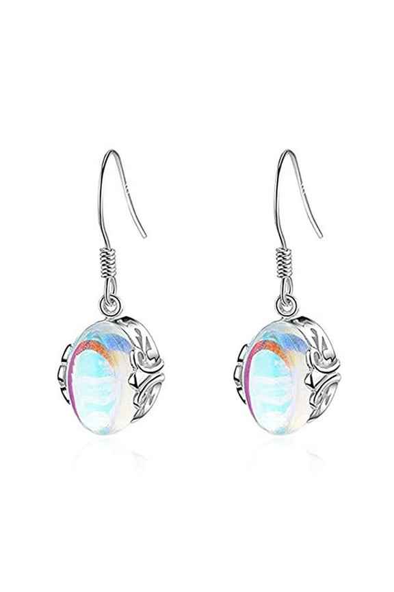 Natural Moonstone 925 Sterling Silver Drop Dangle Earrings Dangle Hoop Earrings Moonstone Lapis Copper Turquoise Rose Quartz Onyx Earrings Dangle Style Sterling Silver for Women